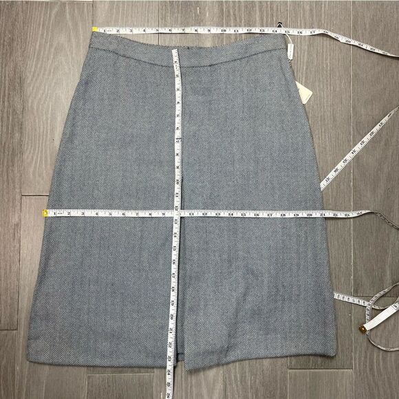 Barney’s New York NWT Gray Herringbone Wool Angora A-Line Pleated Skirt Italy 8 - Picture 14 of 15
